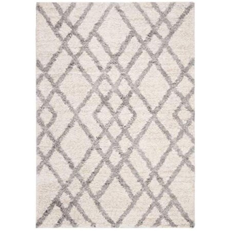 Safavieh 4 x 6 ft. Berber Shag 200 Rectangle Power-Loomed Rug Cream & Gray BER214A-4